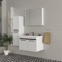 ASTRA BLACK 80 CM BANYO DOLAP TAKIMI 3 PARÇA